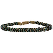 Handmade Trenza Bracelet in Metallic Green Tones and Gold