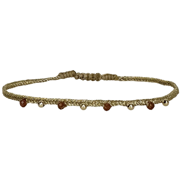 Handmade Velvet Bracelet Featuring Gold Sandstone And Gold