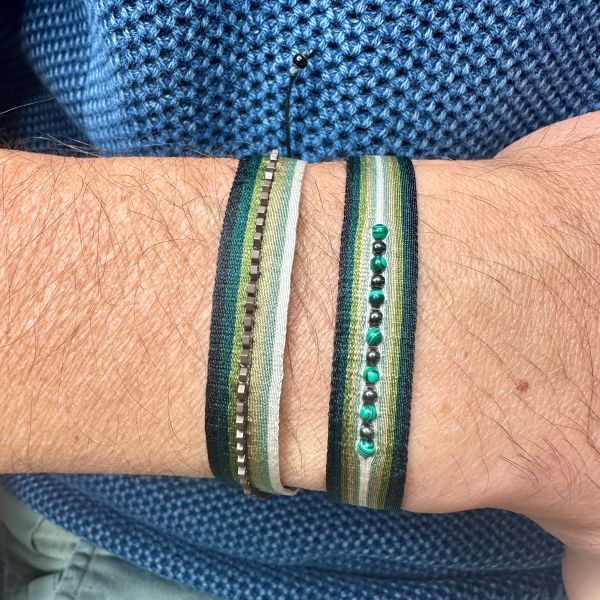Stones Handmade Bracelet with  Hematite Stones For Him