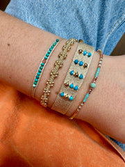 Vienna Handmade Bracelet Featuring Turquoise And Gold Beads