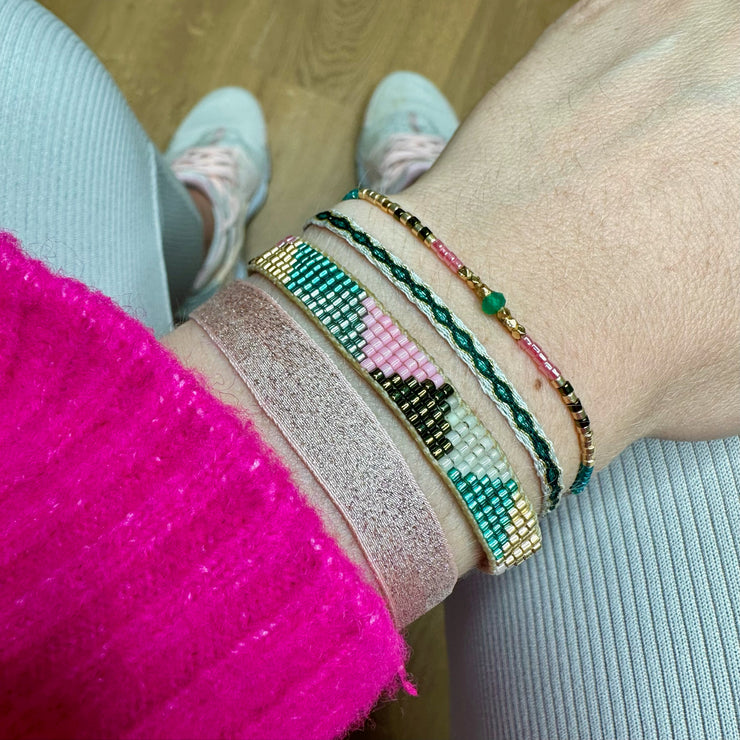 Handmade Sparkle Bracelet in Orange and Gold