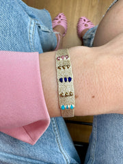 Vienna Handmade Bracelet Featuring Turquoise, Lapis Lazuli And Pink Tourmaline