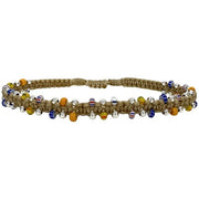 Trenza Handwoven Bracelet in Beige With Silver and Japanase Glass Beads for Him