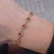 LILAC HANDMADE BRACELET WITH GOLD AND HESSONITE STONE