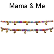 MAMA & ME HANDMADE BRACELET SET WITH GOLD DETAILS IN BRIGHT TONES