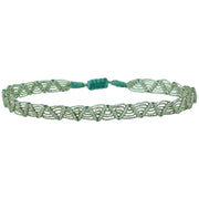 MACRAME ANKLET BRACELET IN SILVER TONES