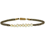 GYPSY PEARLS AND GOLD HANDMADE BRACELET IN GOLD AND BLACK TONES