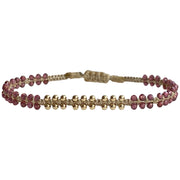 HANDMADE MARA BRACELET FEATURING RHODOLOTE STONE AND GOLD DETAILS