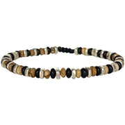 This cool bracelet is handmade by our team of masters artisans with black onyx stones, sand jasper stones and silver beads. A great gift idea for someone special as this amazing design it is a fashion must have.  Details:  -Men's bracelet  -Black Onyx / Sand Jasper Stones  -Sterling silver details  -Adjustable bracelet   -Width 4mm  -Can be worn in the water