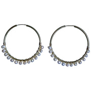 Chic & Elegant, Casual & Versatile.  Elevate your look with these gorgeous hoops.  Details:  - Handmade earrings  -  24K Gold vermeil hoop on 925 sterling silver   -Hoop diameter: 40mm   -Freshwater pearls   