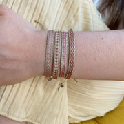 Designed and handwoven to be worn at all times using traditional artisanal handcrafting and techniques that take plenty of time and love  Details:  - Women bracelet  - Handwoven bracelet  -Can be worn in the water  - Stainless steel "LeJu London" logo/tag  - Width 5mm