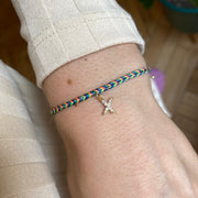 PETITE HANDMADE BRACELET FEATURING LETTER X ZIRCON CHARM