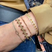 - Pink tourmaline Stones  - Vermeil faceted beads  - Width 2mm  -Women bracelet  - Adjustable bracelet  -Can be worn in the  water
