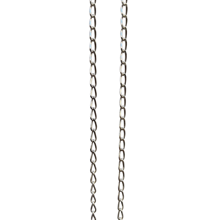 Curb Chain Wide Necklace In Silver