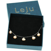 Hanauma Silver Chain and Pearls Necklace Set