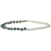 This Anklet is handmade from freshwater pearls intermixed with sterling silver faceted beads  Details:  - Adjustable to your desired fit  - Handwoven by artisans in Colombia