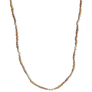 Handmade Necklace from 14k gold plated vermeil on sterling silver chain and set with freshwater pearls and 14k gold filled beads .  pearls have a variety of benefits and healing properties The gems promote serenity, protection, security, enlightenment, and inner confidence.   This jewel is casual and chic for everyday-wear  Details:  -Freshwater pearls   -size: 50cm  -Drop: 26cm   -Extension 2cm