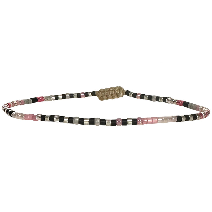 Handmade Beaded Bracelet in Pink Tones