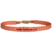 Zip Handmade Bracelet In Pink & Orange Tones Featuring Gemstones Detail