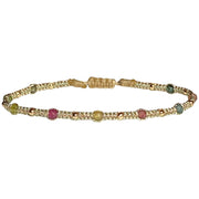 STONE SAND BRACELET WITH WATERMELON TOURMALINE AND ROSE GOLD
