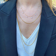 This gold vermeil necklace is an everyday must have, elegant and chic. Wear alone, stack with other necklaces or add your favorite pendant.  Details:  Handmade necklace  Total necklace circumference 80 cm + extension chain 2cm  Gold vermeil on 925 sterling silver  Handcrafted in Colombia  Take care of your jewellery by keeping it dry and avoid spraying fragrances directly on to it. 